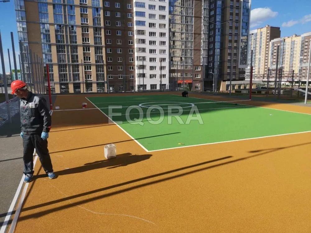 Из чего состоит бесшовное резиновое покрытие в Чистоозерном?